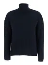 Allude High-neck Cashmere Sweater In Blue