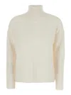 Allude High-neck Cashmere Sweater In White