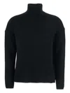 Allude High-neck Cashmere Sweater In Black