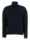 Allude High-neck Cashmere Sweater In Blue