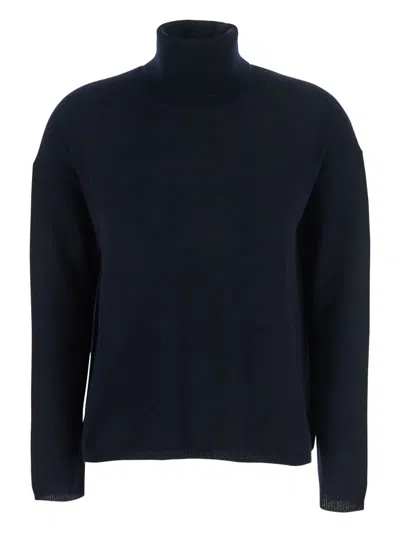 Allude High-neck Cashmere Sweater In Blue
