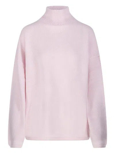 Allude High-neck Cashmere Sweater In Pink
