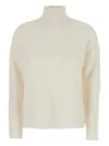 Allude High-neck Cashmere Sweater In White