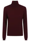 Allude Cashmere Mockneck Sweater With Relaxed Silhouette In Burgundy
