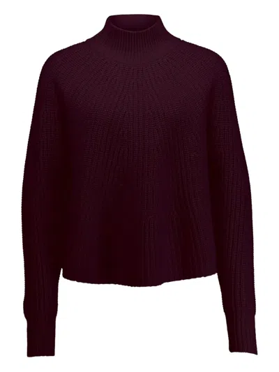 Allude High-neck Rib-knit Sweater In Red