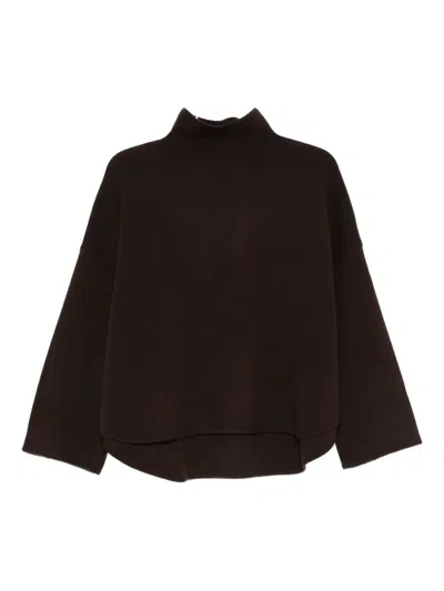 Allude High-neck Sweater In Brown