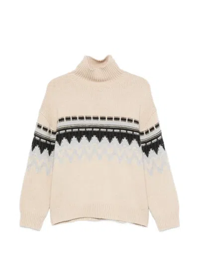 Allude High-neck Cashmere Sweater In Neutral
