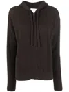 Allude Hooded Wool-blend Cardigan In Brown