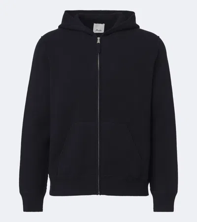 Allude Hooded Wool And Cashmere Jacket In Blue