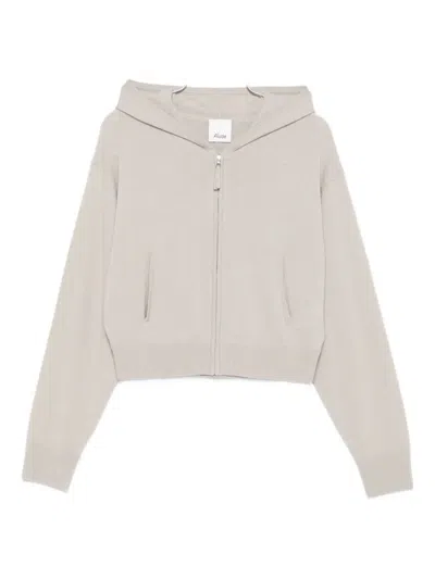 Allude Hooded Zip-up Cardigan In Neutral