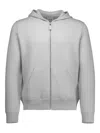 Allude Hooded Zip-up Sweater In Gray