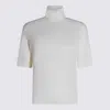 Allude Turtleneck Short-sleeve Sweater In White