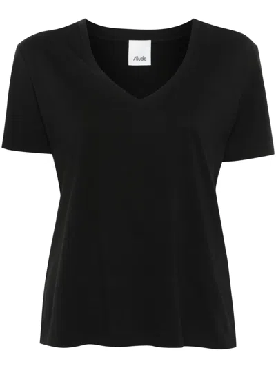 Allude Jersey Cotton T-shirt In Black