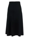 Allude Knit Flared A-line Skirt In Black