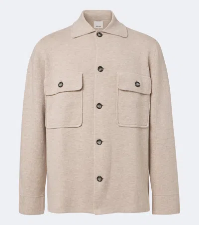 Allude Knitted Wool And Cashmere Cardigan In Beige