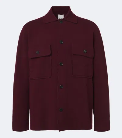 Allude Knitted Wool And Cashmere Cardigan In Burgundy