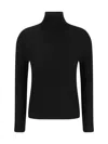 Allude Black Wool Turtleneck In Black