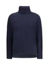 Allude Turtleneck Cashmere Sweater In Blue