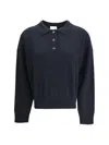 Allude Button-fastening Polo Top In Blue