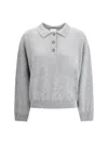 Allude Button-fastening Polo Top In Gray