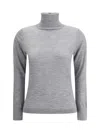 Allude Cashmere Turtleneck Sweater In Gray