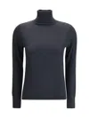 Allude Cashmere Turtleneck Sweater In Blue