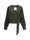 Allude Wrap-around Cardigan In Green