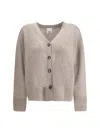 Allude V-neck Button-fastening Cardigan In Neutral