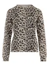 Allude Leopard-print Crew-neck Cardigan In Animal Print