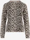 Allude Leopard-print Crew-neck Cardigan In Animal Print