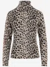 Allude Leopard Print Wool And Cashmere Sweater In Animal Print