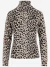Allude Leopard Print Wool And Cashmere Sweater In Red