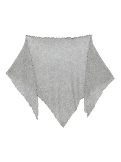 Allude Lettuce-hem Scarf In Grau