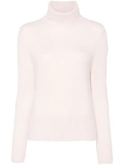 ALLUDE ALLUDE LIGHT PINK WOOL SWEATER