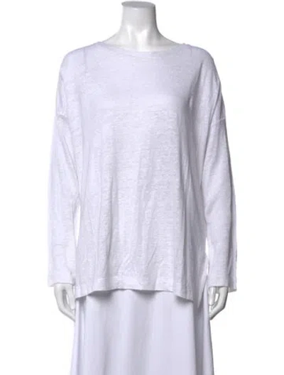 Pre-owned Allude Linen Crew Neck T-shirt W/ Tags In White