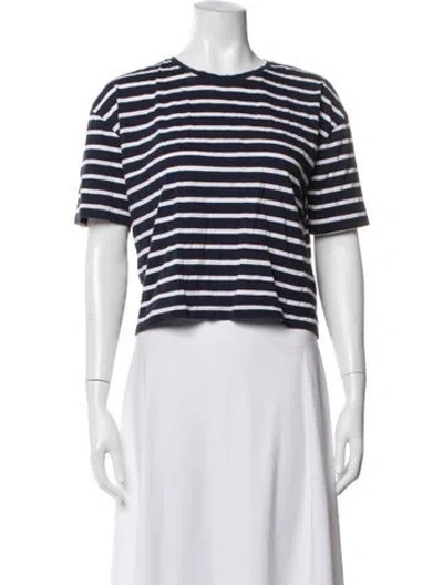 Pre-owned Allude Linen Striped T-shirt In White