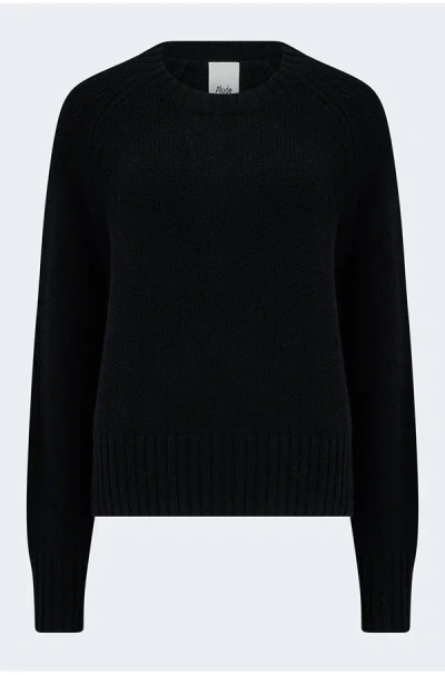 Allude Long Sleeve Crew Neck In Black