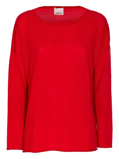 Allude Long-sleeve Sweater In Red
