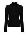 Allude Black Wool Turtleneck In Black