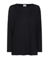 Allude Wool Blend Pullover With Rhinestones And Studs In Black