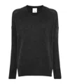 Allude Long-sleeved Ribbed Sweater In Black