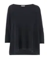 Allude Wool Blend Pullover With Rhinestones And Studs In Black