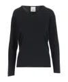 Allude Ribbed Cashmere Pullover In Black