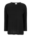 Allude Black Shirt With Boart Neckline In Black