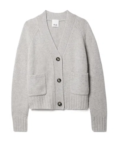 Allude Long-sleeved Knitted Cardigan In Gray