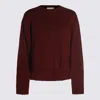 Allude Crew-neck Ribbed-knit Sweater In Red