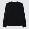 ALLUDE ALLUDE BLACK WOOL KNITWEAR