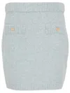 Allude Marl-knit Mini Skirt In Blue