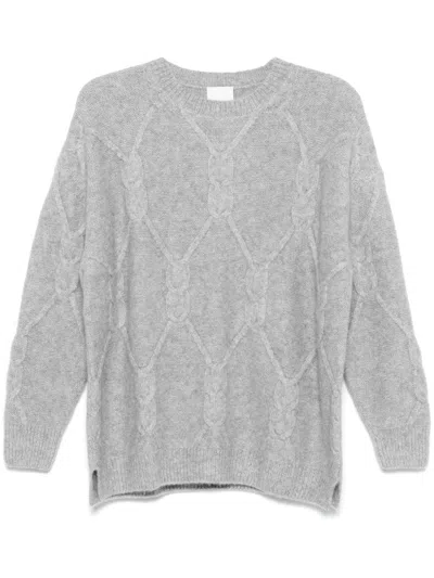 Allude Mélange-effect Sweater In Grey