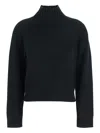 Allude Mock-neck Cashmere Sweater In Black